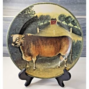 Vintage 1995 Block Country Farm by Gear Cow Salad Dessert Plate